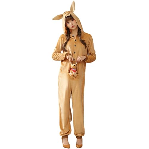 Pijama de animal entero de forro polar con capucha y botones para fiesta de disfraces en casa