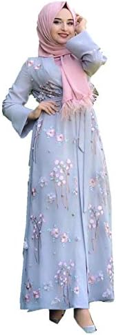 HZUX Elegant Muslim Dresses for Women Long Dress Women Abaya Dress Islamic National Robe