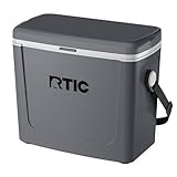 RTIC 16 Qt Road Trip Cooler, Hard Insulated Portable with Strap and Handle for Outdoor, Beach, Picnic, Camping, Sports, Travel, Dark Grey & Cool Grey