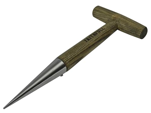 Faithfull Prestige Plantoir à main en acier inoxydable avec manche en frêne pour planter des graines et des petits bulbes