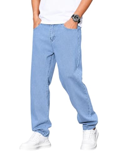 RAGZO Men's Relaxed Fit Mid Rise Blue Jeans Light Blue - Image 2