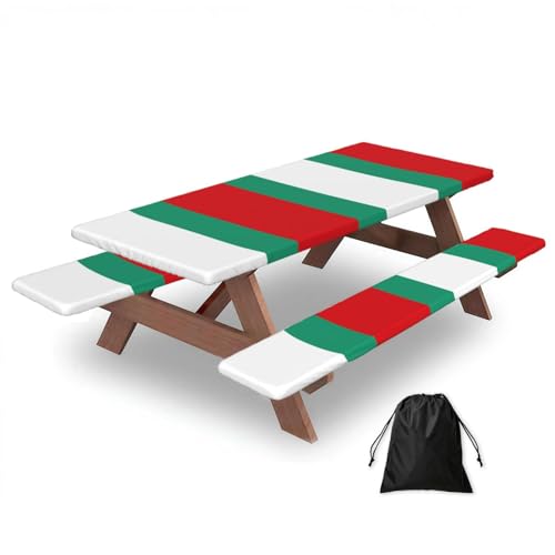 Mantel de bandera búlgara con fundas para banco de picnic y camping 2