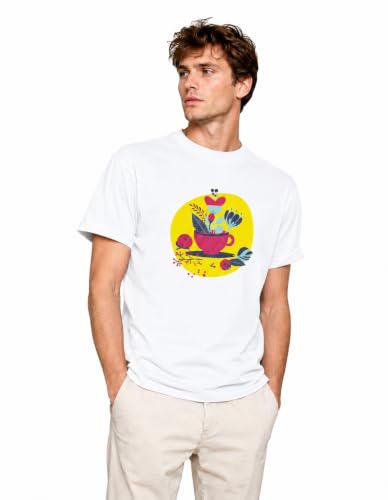 Image of Unisex Coffee Cup Graphic T-Shirt | Pure Cotton Crew Neck Tee