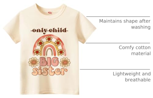 Image of Big Sister Shirt for Toddler Baby Girl Outfits Big Sis Announcement T-Shirt Gifts