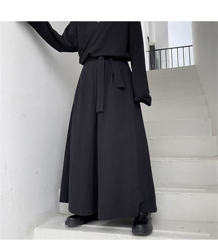 Samurai Casual Pants for Men, Kendo Uniform Pants Plus Size High Waist Wide Leg Trousers Japanese Samurai Kimono Hakama Pants2