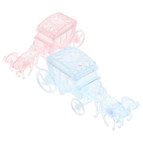 TOVINANNA Boîte à Dragées de Carrosse 2pcs en Plastique, Design Créatif et Élégant, Facile à Transporter pour Fêtes et Événements Festifs