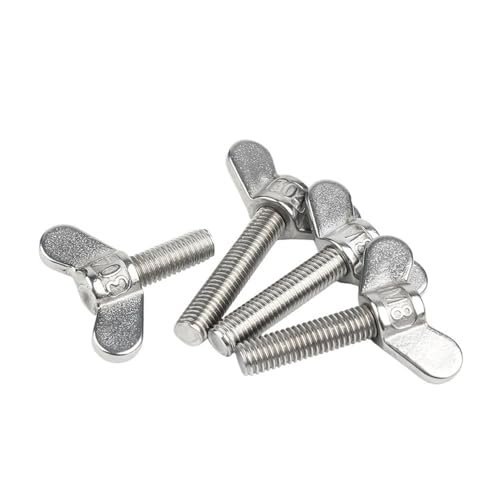 Cilky Tornillos metálicos 2 Tornillos de Mariposa de Acero Inoxidable 304 M5 M6, Perno de Oreja Grande, Tornillos de Garra de Forma Especial, Tornillo de Mariposa(20mm,M6-2pcs)