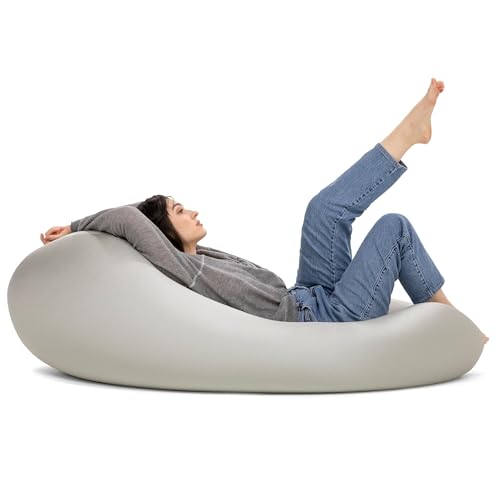 Jaxx Nimbus Spandex Bean Bag Chair, Large, Silver