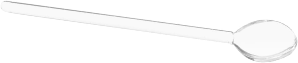 SOLUSTRE Heat Resistant Clear Glass Spoon with Long Ergonomic Handle for Coffee Dessert Milk Stirring Round Head Mixing Spoon for Breakfast Kitchen Utensil