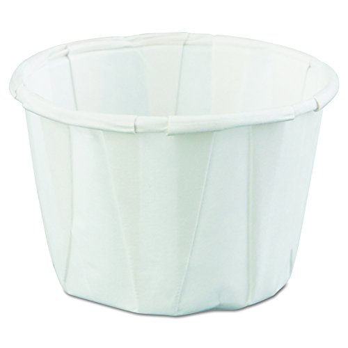 Genpak F100 1-Ounce Capacity 1-Inch Height White Color Pleated Paper Portion Cup 250-Pack (Case of 20)