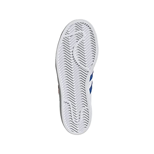 adidas Originals unisex child Superstar Sneaker, White/Blue/Gold Metallic, 7 Big Kid US4