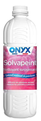 Onyx - Solvapeint - Nettoyant Multi-Surfaces Surpuissant, Dissolvant, Décapant Peinture, Matériel de Peinture (Pinceaux, Pistolet à Peinture), Efficace sur Peinture Sèche - Fabrication Française - 1L