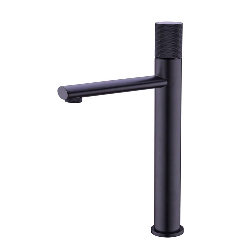 Robinet d'évier cascade noir résistant au calcaire pour lavabo de salle de bain