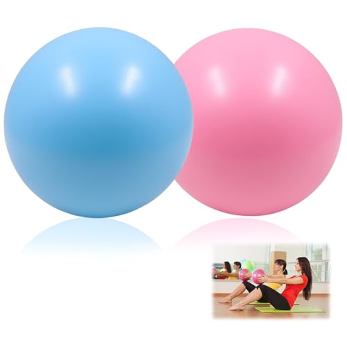2 Pezzi Set di Palline Pilates 25 cm, Pallone da Ginnastica, Pallone da Yoga, Fitness Ball per Esercizi, Stretching e Riabilitazione, Palline Pilates in Rosa e Blu, Ideale per e Yoga