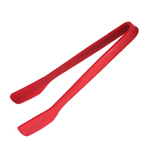 Alipis 1 Pc Pinces à Steak Frites En Silicone Pinces à Grille-pain Pinces à Gâteau Pinces De Cuisine En Acier Inoxydable Pince à Steak Sucre Pince à Pain Rouge Antiadhésif Gel De Silice