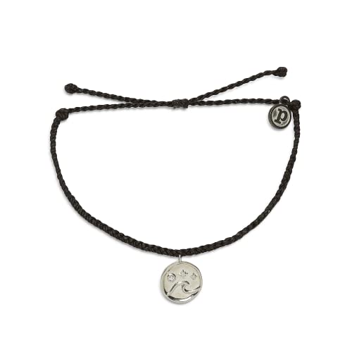 Pura Vida Bracelet Silver or Gold Crystal Wave Coin Charm Bracelet - Handmade with Czech Crystal, Adjustable with Waterproof Band - Stackable Bracelets, Handmade Braceletss