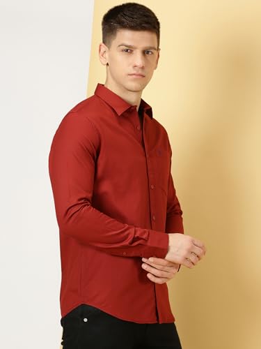 Image of Thomas Scott Men Classic Slim Fit Cotton Casual Full Sleeves Shirt