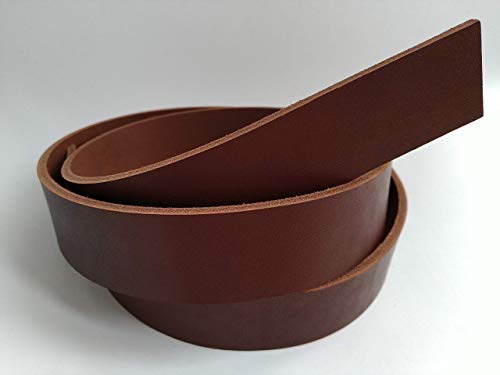 9 Oz Leather Strap Strip Band Genuine Natural Belt Blank. 51" (Dark Cognac, 1 Inch (25Mm.)) #TOP2