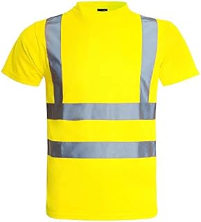 kraftd Hi Viz Vis Work Utility and Safety T Shirt High Visibility Reflective Tape Security Short Sleeve Tee Tops Workwear Sweatshirt