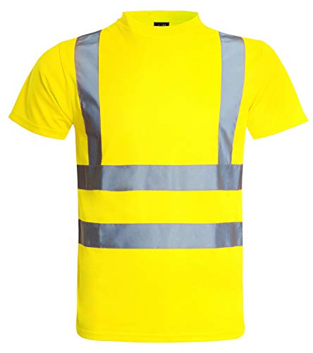 KraftdHi Viz Vis Work Utility And Safety T Shirt High Visibility Reflective Tape Security Short Sleeve Tee Tops Workwear Sweatshirt