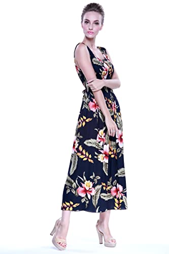 Image of Family Matching Hawaiian Clothes, Black Rafelsia | Lightweight 100% rayon • Family matching outfits • Beach vacations • Luaus • Cruises • Family photos