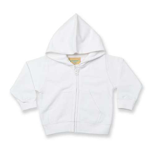 Larkwood- Sudadera con capucha y cremallera para bebé (12-18 meses) (Blanco)