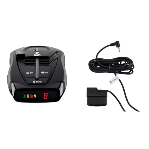 Image of Cobra RAD 380 Laser Radar Detector + OBDII Power Cord Bundle - Long Range Detection, LaserEye Front and Rear Detection, IVT Filtering, Adjustable Sensitivity, Digital Signal Processing, Black