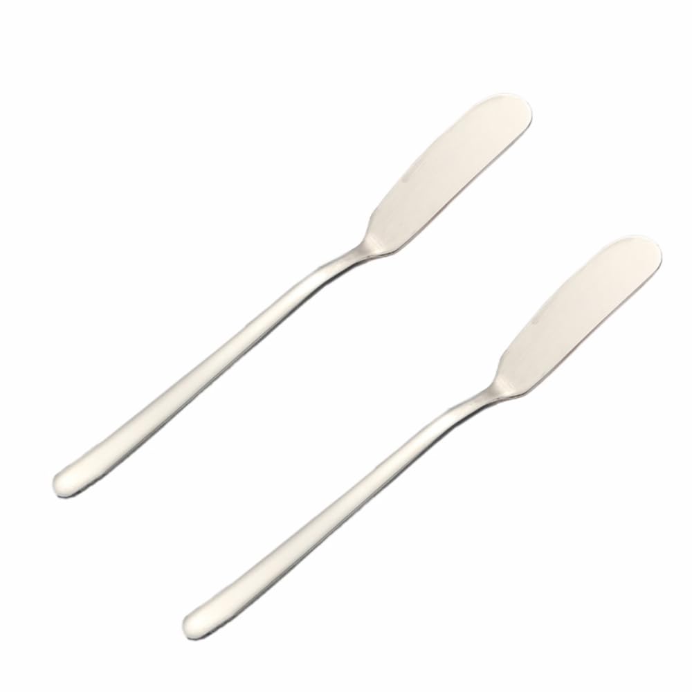 2 pieces 16.5 cm ?1.8 cm stainless steel butter knife butter knife with long handle table knife cheese knife set cheese knife breakfast knife butter knife for cheese cakes bread dessert,silver