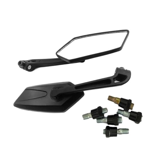 Rétroviseurs Moto et Scooter Réglables | Paire de Miroirs Convexes 8mm 10mm en Look Carbone