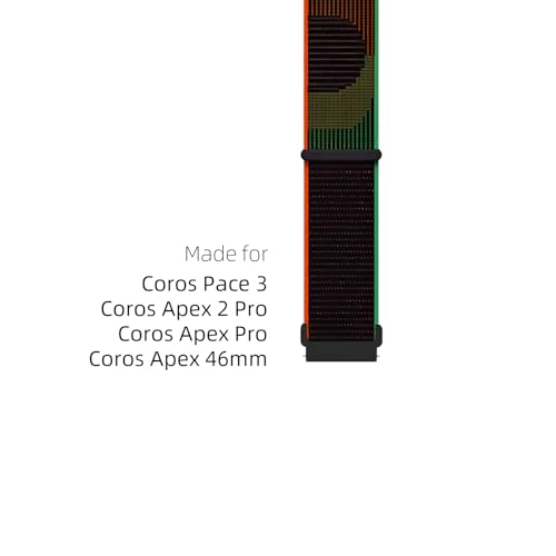 BlackPro Compatible with Coros Pace 3/Apex 2 Pro/Apex Pro/Apex 46mm Watch Band, Hook&Loop Nylon Breathable Sport Strap for Men Women