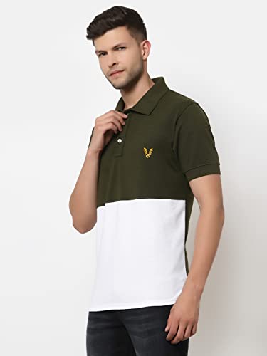 Image of UZARUS Mens Solid Cotton Regular Fit Polo T-Shirt