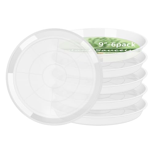 YOPIKUU 6Pack Plant Saucer, 3 5 7 9 11 13 15 17 19 21 in Plastic Plant Tray