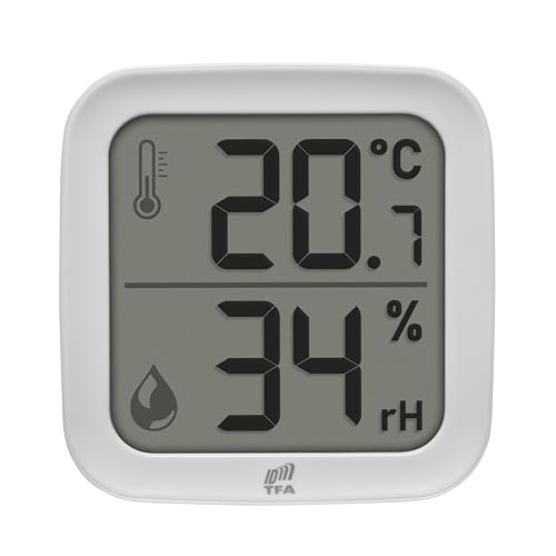 TFA Dostmann TFA-ID Innen Sensor für Temperatur und Luftfeuchtigkeit ID-A0 Indoor, 30.3908, für TFA.me Stationen, zur Temperaturkontrolle und Feuchtekontrolle, innen, 100m Reichweite, 868 MHz, weiß