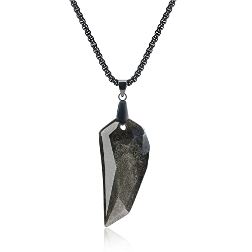 Collier dent de loup COAI en obsidienne, l'idée cadeau idéale avec son pendentif unisexe