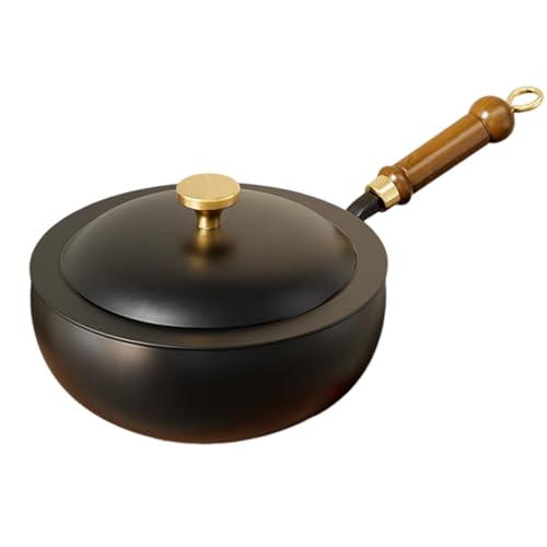 Sartén antiadherente para estufas eléctricas y de gas, incluye tapa, esencial para cocinar duradero y versátil