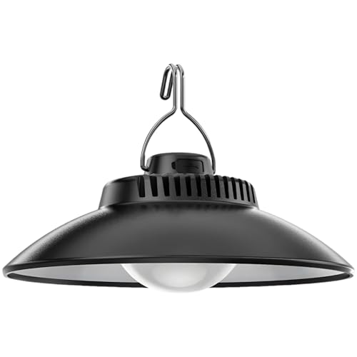 Chewtoyo Lampe à suspendre d'extérieur à énergie solaire résistante aux intempéries, 17 cm, lampe de camping rétro OVNI avec abat-jour, lanterne de...