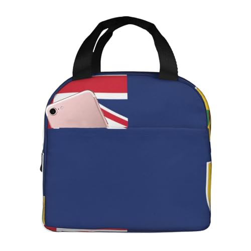 Bolsa de almuerzo aislada con diseño de bandera de las Islas Turcas y Caicos, a prueba de fugas, con cremallera, para el trabajo, pícnics o viajes
