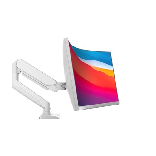 Support de bras moniteur blanc pour libérer de l'espace sur votre bureau