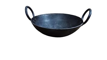 Aadityaa's Handmade Pure Iron Kadai/Kadhai for Cooking & Deep Frying, Naturally Non-Stick & Less Oil Consumption,100% Toxin-Free, Long Lasting, (Avoid Side-Effect of Cast Iron), 1.8 Litre