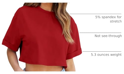 Image of Tankaneo Women Crop T-Shirts Half Sleeve Drop Shoulder Cropped Tops Y2K Casual Summer Basic Tees