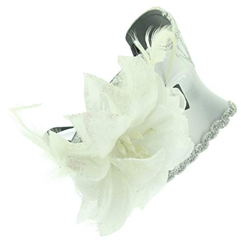 Maschera Veneziana Carnevale Glitter Piuma Fiore