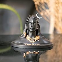 HNA GIFTING Adiyogi Shiva Statue - Mini Adiyogi for Car Dashboard, Pooja, Home, Office Decor & Spiritual Gifting (Black) - Mahadev Murti, Idol, Lord Adiyogi Shankara (Small (2 inches))