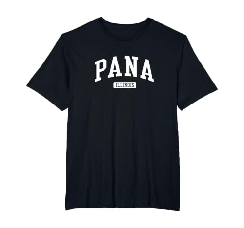 Pana Illinois IL Vintage Athletic Sports Design T-Shirt, Men's Big and Tall, Black, 2X Tall