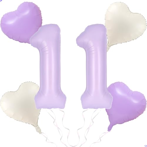 40 inch Light Purple Number 11 Balloon for Lavender Birthday Decorations, Large Lavender 11 Balloon Number 11th Party Decorations,Lilac 11 Year Old Birthday Balloon Pary Supplies Favors