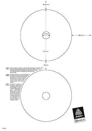 Avery Zweckform, J8676-100, CD-Etikett 117mm, Supersize-Format, spezialbeschichtet, Inhalt:100 Blatt, inkl. gratis 50 EUR Reisegutschein