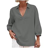Womens Tops 3/4 Puff Sleeve V...
