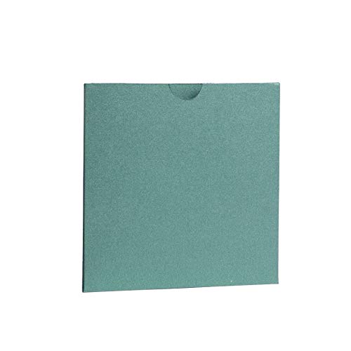 Invitaciones de cartera verde esmeralda perlada 145 mm x 145 mm de Pocketfold Invitaciones LTD verde Cover