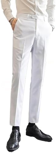 Mens Classic Suit Pants Straight Fit Modern Formal Dress Pants Se...