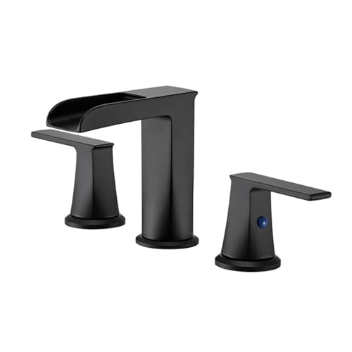 Robinet de lavabo 3 trous cascade noir pour éviter éclaboussures et calcaire