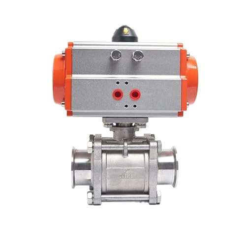 Vanne inox 304 double effet 2" avec plateforme haute robuste Tri Clamp